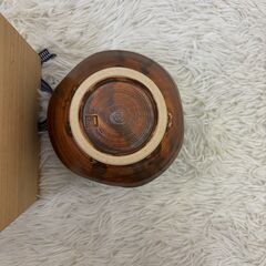 茶道具 建水 陶器 茶器 木箱付 作家印有 侘び景の味わい 日本陶芸 茶会・茶事・茶室に 中古現状の画像