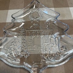 クリスマスツリー　ガラス皿の画像