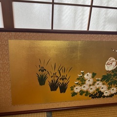 欄間額　絵画　額縁　ぼたんの画像