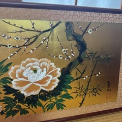 欄間額　絵画　額縁　ぼたんの画像