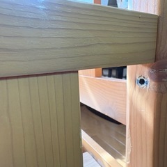 2段ベッド　シングルサイズ　本棚　ライト付き木製　パインの画像