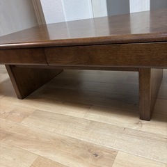 カリモク　テーブル　引き出し付きの画像