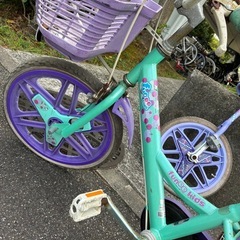 女の子　自転車　一輪車の画像