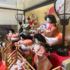 ひな人形/ひな壇/ガラスケース/オルゴール付き/美品の画像