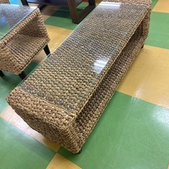 R67 アジアン家具　ガラステーブルの画像