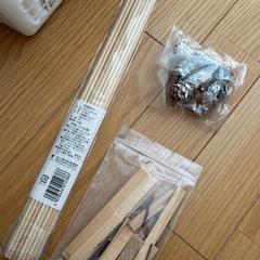 竹ひご 木 松ぼっくり 工作の画像