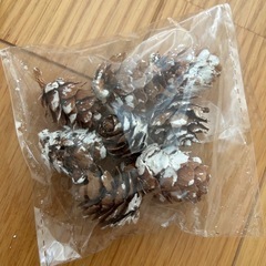 竹ひご 木 松ぼっくり 工作の画像