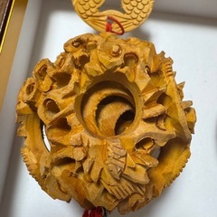 中国結 双龍彫り天球　ふたつせっと２つセットの画像