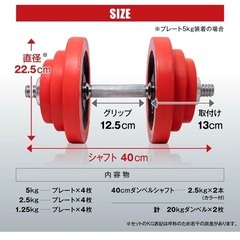 iROTEC ラバーダンベル40kgセットの画像