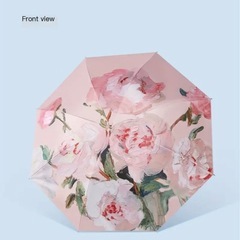 未使用　折り畳み傘　両面花柄ピンクの画像