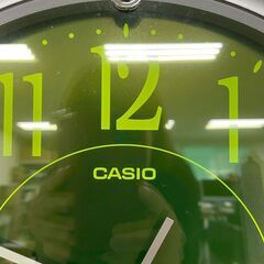 【CASIO】 カシオ 時計 LW205 動作確認済み 壁掛け時計 シンプル グリーン インテリア アナログ クォーツ A0518の画像