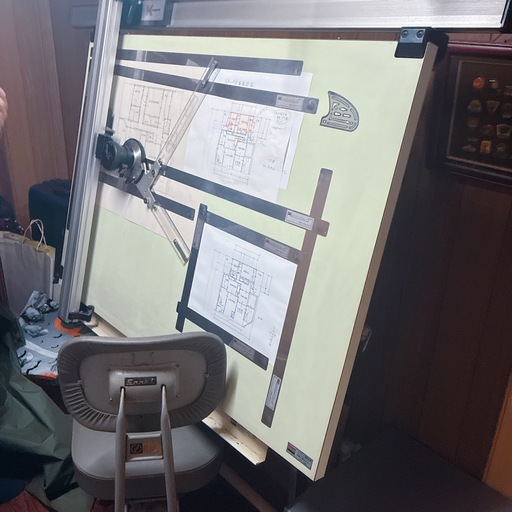 値下げしました！製図をするドラフターと椅子のセット
