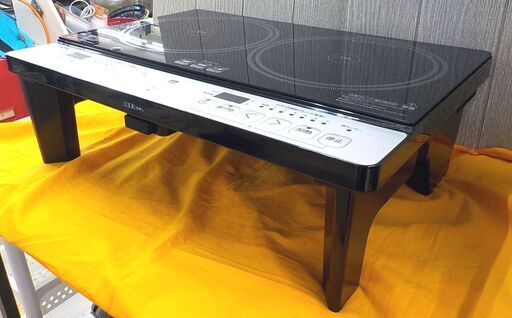 ヤマゼン 2口 IHクッキングヒーター 2023年製 脚付き KES-WL1456E 