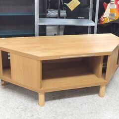 コーナーテレビ台 幅100cm 格子 TV台 大川家具 アルダー材 ナチュラル テレビボード 収納家具 ☆ 札幌市 北区 屯田 の画像