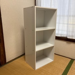 カラーボックス3段　白の画像