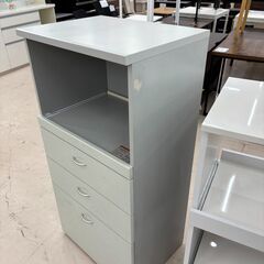 リユースのサカイ栃木店★ジモティ割あり★  レンジ台 ライトグレー W59.5×D44.5×H120.5 クリーニング済み TC10863の画像