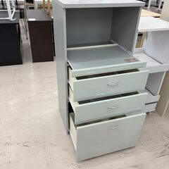 リユースのサカイ栃木店★ジモティ割あり★  レンジ台 ライトグレー W59.5×D44.5×H120.5 クリーニング済み TC10863の画像