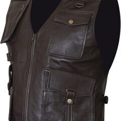 牛革4ポケットベスト Cow Leather 4 Front Pocket Vestの画像