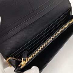 A-237【リユースのサカイ野々市店】PRADA 二つ折り長財布 パスケース付き サフィアーノレザー ブラック 1MH132の画像