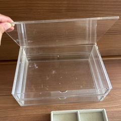 無印良品　MUJI 重ねるアクリルケース　2個セット　ベロアケースつきの画像