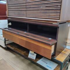 【愛品倶楽部柏店】Meuble モーブル フラップ式ガラス扉TVボード 120AVボードLの画像