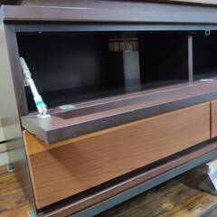 【愛品倶楽部柏店】Meuble モーブル フラップ式ガラス扉TVボード 120AVボードLの画像