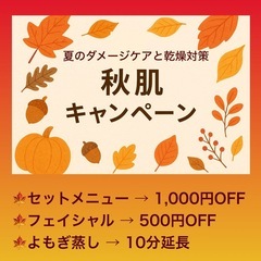 秋肌キャンペーン(夏のダメージケアと乾燥対策)