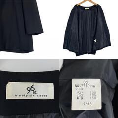 Ninety Sixth Street ナインティーシックスストリート 無地 春夏 SS ノーカラージャケット ポリエステル ブラック レディース【古着】【中古】の画像