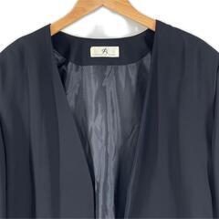 Ninety Sixth Street ナインティーシックスストリート 無地 春夏 SS ノーカラージャケット ポリエステル ブラック レディース【古着】【中古】の画像