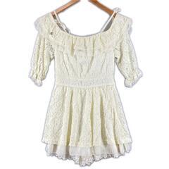 美品 CECIL McBEE セシルマクビー レース 春夏 SS ワンピース ナイロン ホワイト レディース F【古着】【中古】の画像