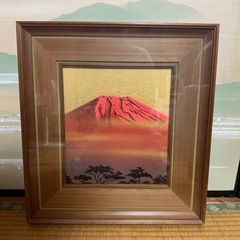 【2点セット】 欄間額　絵画　赤富士　の画像