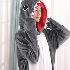 新品！Asminlee サメ 着ぐるみ パジャマ ハロウィン コスプレ 衣装Mの画像