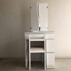ドレッサー 三面鏡 化粧台 スツール付き 美容 コスメ コンパクト ジョルノ ISSEIKIの画像