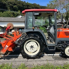 クボタ トラクター　22馬力 4WD 446h 逆転　AD倍速 自動水平 自動深耕 パワステ キャビン　耕幅 1500mm クイックヒッチ KT22F ディーゼル ポンパ モンロー 耕運 畝立て 畑　KingEye　宮崎 簡易始動動画ありの画像