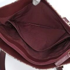 A-240【リユースのサカイ野々市店】BURBERRY トートバッグ ノバチェック キャンバス レザー ベージュ ボルドーの画像