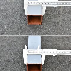 ≪NX024ジ限≫ 中古 カラー角パイプ 長さ6ｍ 1本 50mm×50mm 厚さ2.3mm？ スチール/鉄 現状品の画像