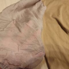 バルーンスリーブ トップス 半袖 Mサイズ リブ パフ キレイめ レディースの画像