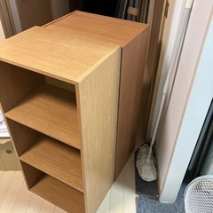 カラーボックス2点＋シェルフの画像