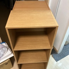 カラーボックス2点＋シェルフの画像