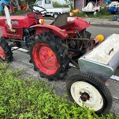 クボタ トラクター　22馬力 4WD セル付き　540h ディーゼル　耕運　畝立て 畑　スター農機  肥料散布機　ライムソワー MLS120 作業機 ジョイント付き 消石灰 施肥 肥料まき 宮崎　簡易始動動画あり の画像