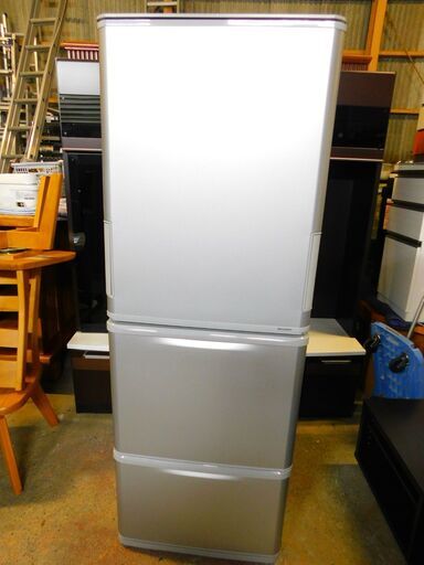 【JM802】SHARP シャープ 3ドア冷凍冷蔵庫 SJ-W352E-S どっちもドア 両開き シルバー系 [350L /3ドア /左右開きタイプ]