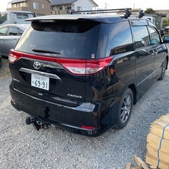 群馬発 エスティマ 2.4 車検満タン可能 最上級 アエラスG 7人 クルコン 黒内装 修復無 キャリア ヒッチメンバー 入水無し 牽引 950登録済みの画像