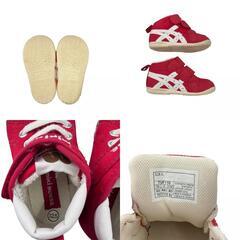 186001 asics　mikihouse　ベビーシューズ　12.5cm　 レッド キッズ ２点まとめ売り [0000000001334]の画像