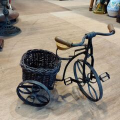 アイアン 三輪車 オブジェ かご付き 置物 小物入れ 籠 カゴ　/TJ-2584 2Fの画像