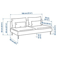 美品　IKEA ソーデルハムン　3人掛けソファ　グレー　モノトーンの画像