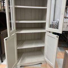 【ジャングルジャングル石川金沢店】食器棚 ニトリ カントリー調 白 幅(W)60×奥行(D)40×高さ(H)118cm ※クリーニング済みの画像