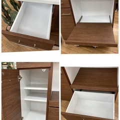 ジモティー限定価格！S166 ⭐ キッチンボード 食器棚 コンパクト カウンター低め 幅89.5cm USEDの画像