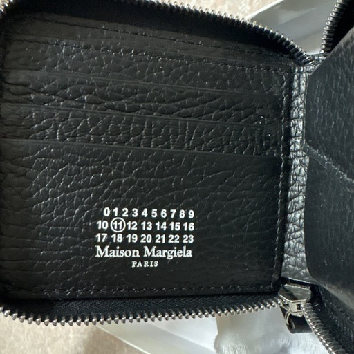 Maison Margiela ブラックレザー二つ折り財布