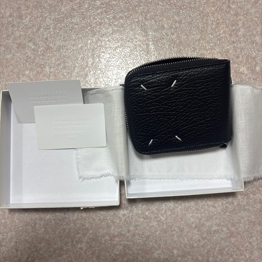 Maison Margiela ブラックレザー二つ折り財布