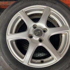 【BS NEXTRY 185/65R15】夏タイヤ【Weds Treffer 15インチ 5.5J4HPCD100+43】21年製 バリ溝 ノート デミオ ティーダ等 　(STG059)の画像